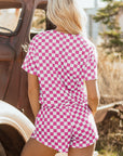 Checker T-Shirt & High Waist Skort Set