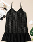 Crochet Patchwork Ruffle Hem Beach Cover-Up