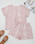 Abstract Zebra Top & Shorts Lounge Set