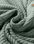 Solid Ribbed Knit Drop Shoulder Henley Top