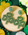 Remington Retro Beaded Clover Earrings