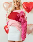 Emi Striped Sleeve Textured Top