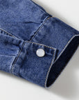 Denim Shirt Collar Long Sleeve Mini Dress