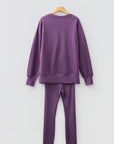 Solid Oversize Sweatshirt and Ribbed Leggings Set