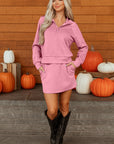 Solid Half Zip Pullover and Mini Skort Set