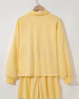 Kylie Button Collar Drop Shoulder Pullover and Shorts 2pcs Outfit