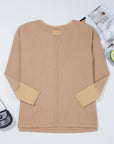 Blake Waffle Textured Tunic Henley Top with Slits