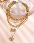 Amara Multilayer Butterfly Charm Necklace