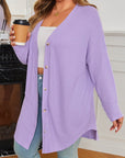 Rosie Waffle Knit Front PLUS Cardigan
