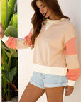 Jolene Block Textured Patchwork Pullover