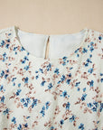 Floral Puff Sleeve Empire Waist Mini Dress