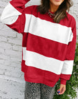 Colorblock Drop Shoulder Baggy Sweatshirt