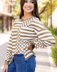Fatima Patchwork Lantern Sleeve Blouse