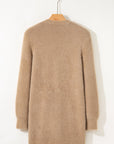 Solid Fuzzy Button-Front Cardigan