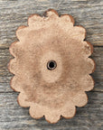 Leather Rosette Dark Oil Edges with Rust Cabochon Western Concho R104CABRU
