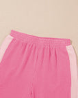 Colorblock Corded Top & High Waist Pants Set