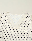 Plus Size Polka Dot Lace V-Neck Sleeveless Top
