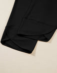 Plus Size Solid Asymmetrical Hem Capris Pants