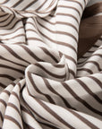 Stripe Contrast Detail Ruffle Short Sleeve Top