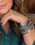 Silver Boho Multi Strand Wrap Bracelet