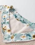 Floral Patchwork Corded Knit Long Sleeve Top