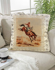 Baha Ranch Vintage Rodeo Stamp Throw Pillow Made in America