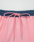 Colorblock Patchwork Varsity Stripe Drawstring Shorts