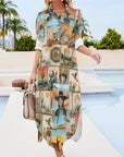 Colores de Mexico Pictures of the Southwest Button-Up Long Sleeve Shirt Dress Duster