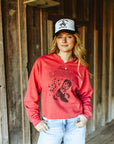 Feelin' Lucky Raw Hem V-Neck Crop Graphic Sweatshirt