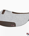 HILASON Western Wool Felt Contoured Horse Saddle Pad W/ Distressed Wear Leather | for Horses