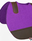 HILASON Western Wool Felt Contoured Horse Saddle Pad W/ Distressed Wear Leather | for Horses
