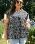 Plus Size Leopard Ruffle Tiered Keyhole Blouse
