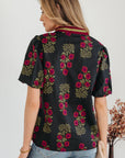 Zoe Contrast Slit Neckline Blouse