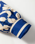 Floral Open Front Buttoned Cuff Jacket