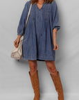 Autumn Tied Pleated Mini Dress