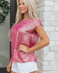Alanna Metallic Cap Sleeve Top