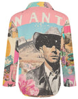 Baha Ranch Pop Western Wanted Collage Button Up Shirt