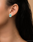 Fiji Isles Blue Turquoise Sterling Silver Clip Earrings