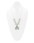 Squash Blossom Statement Blue Turquoise and Sterling Silver Necklace