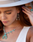 Floral Blue Turquoise and Sterling Silver Ring