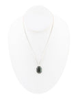 Hammered Green Seraphinite and Sterling Silver Pendant Necklace