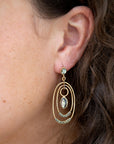Henle Green Abalone Chandelier Golden Drop Earrings
