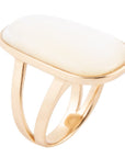High Class White Mother of Pearl Golden Ring