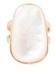 High Class White Mother of Pearl Golden Ring