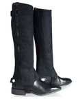 Kids Suede Half Chaps Featuring Durable Low Maintenance Fabric And Ribbed Paneling