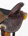 15 In Hilason Western Horse Barrel Racing Wooden Tree American Leather Saddle