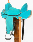 Hilason Western Horse Barrel Flex Tree Trail American Leather Saddle Turquoise