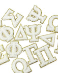 Greek Alphabet Self Adhesive Chenille Patches