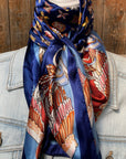 35X35" Blue Multi-Floral Wild Rag / Scarf WR914