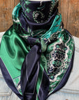 35X35" Blue and Green Waves Wild Rag / Scarf WR3357
